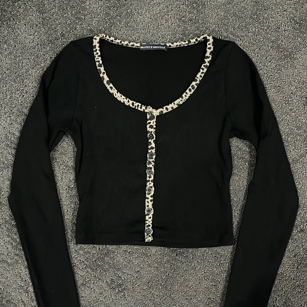 Cheetah Black Button Up
